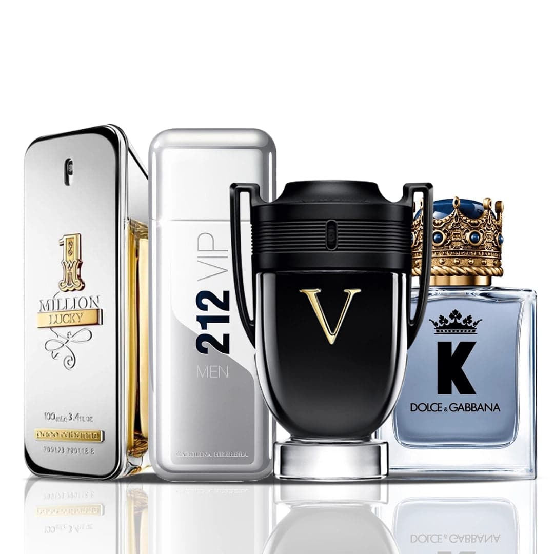 Carolina Herrera Set 4 Parfumuri | 1 Million Lucky + 212 VIP Men + Invictus Victory + Dolce & Gabbana K 100 ml