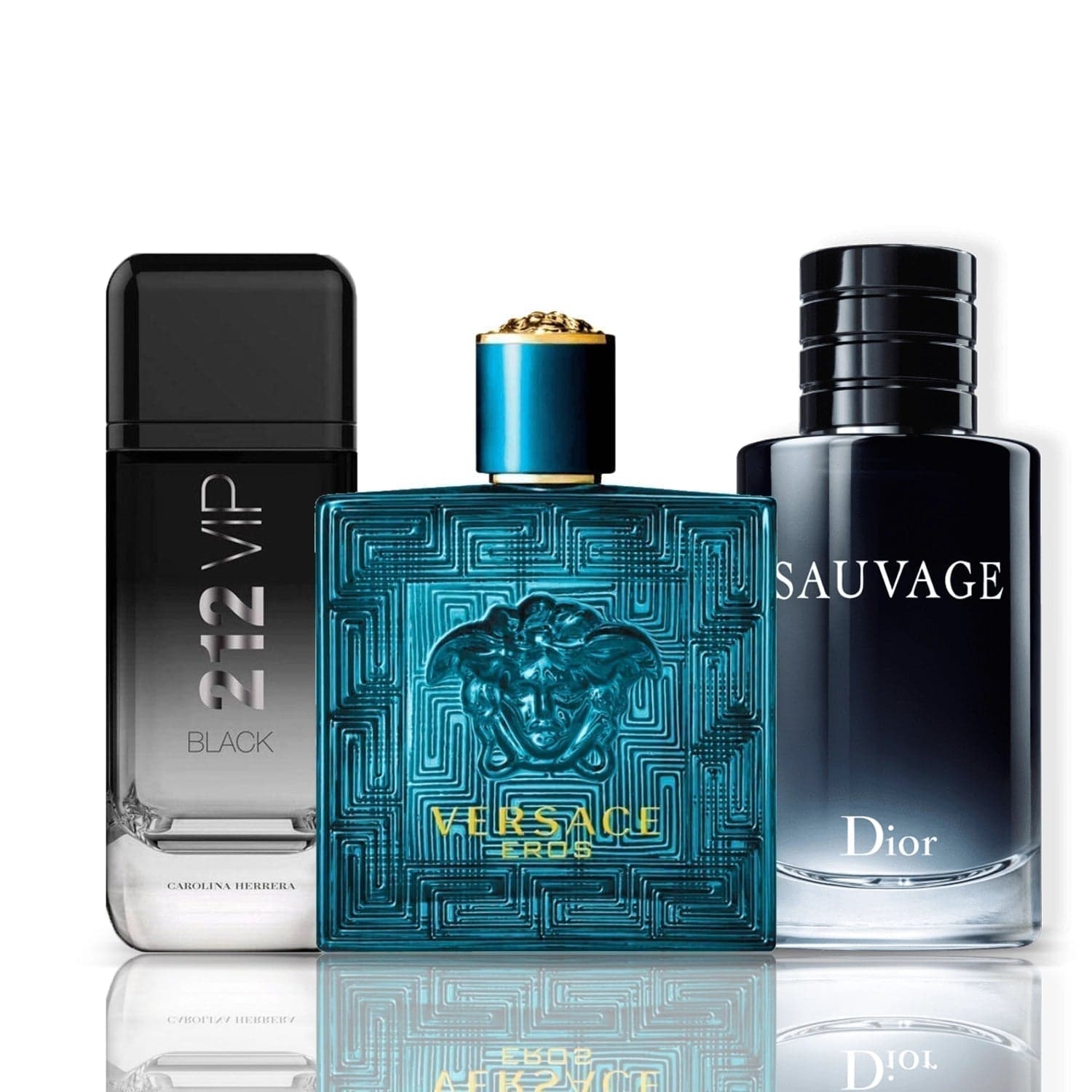 Carolina Herrera Set 3 Parfumuri | 212 VIP Black + Versace Eros + Sauvage Dior 100 ml